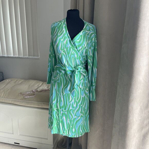 Lilly Pulitzer Meridan Wrap Dress Resort White Finders Keepers L - Picture 6 of 8